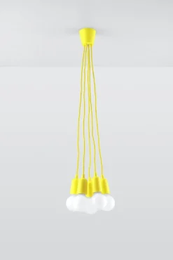 Pendelleuchte DIEGO 5 Gelb - 5x E27 Fassung - max. 5x60W - exkl. LED's