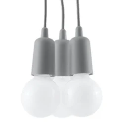 Pendelleuchte DIEGO 3 Grau - 3x E27 Fassung - max. 3x60W - exkl. LED's
