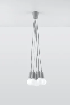 Pendelleuchte DIEGO 5 Grau - 5x E27 Fassung - max. 5x60W - exkl. LED's