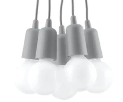Pendelleuchte DIEGO 5 Grau - 5x E27 Fassung - max. 5x60W - exkl. LED's