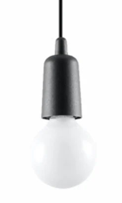 Pendelleuchte DIEGO 1 Schwarz - 1x E27 Fassung - max. 60W - exkl. LED's