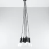 Pendelleuchte DIEGO 5 Schwarz - 5x E27 Fassung - max. 5x60W - exkl. LED's
