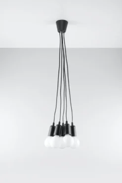 Pendelleuchte DIEGO 5 Schwarz - 5x E27 Fassung - max. 5x60W - exkl. LED's