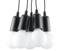 Pendelleuchte DIEGO 5 Schwarz - 5x E27 Fassung - max. 5x60W - exkl. LED's