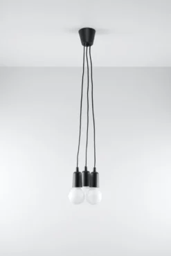 Pendelleuchte DIEGO 3 Schwarz - 3x E27 Fassung - max. 3x60W - exkl. LED's