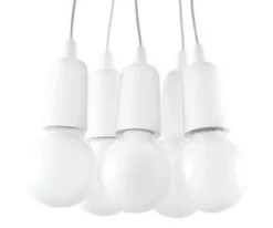 Pendelleuchte DIEGO 5 Weiß - 5x E27 Fassung - max. 5x60W - exkl. LED's