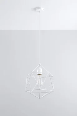Pendelleuchte GASPARE Weiß - 1x E27 Fassung - max. 60W - exkl. LED's