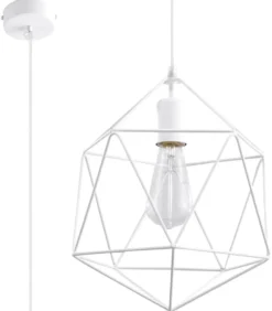 Pendelleuchte GASPARE Weiß - 1x E27 Fassung - max. 60W - exkl. LED's