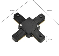 1-Phasen Schienenverbinder - X-Stück - Schwarz