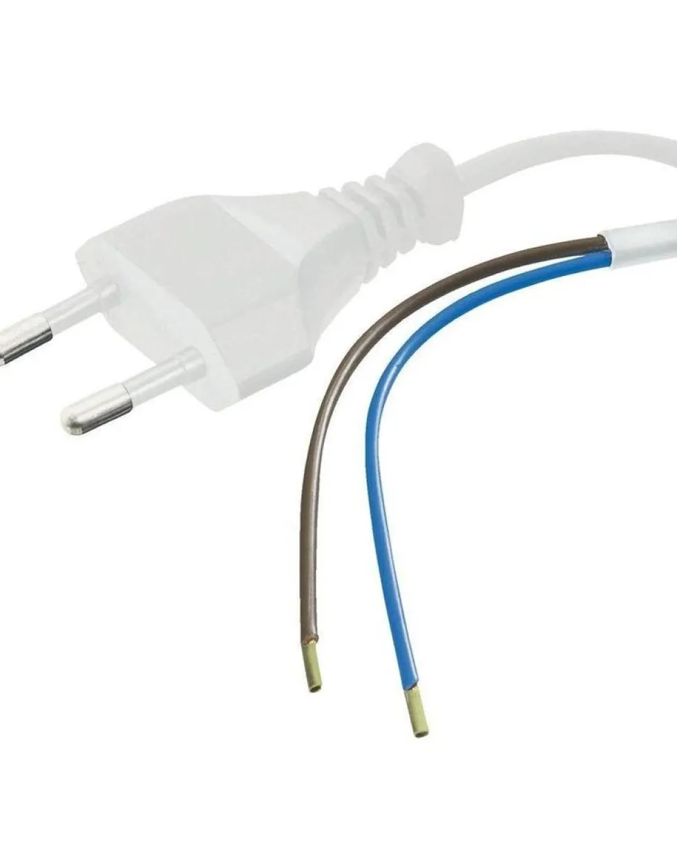 Stromkabel mit Stecker - 1,5 Meter - 2-polig - 230V - Weiß