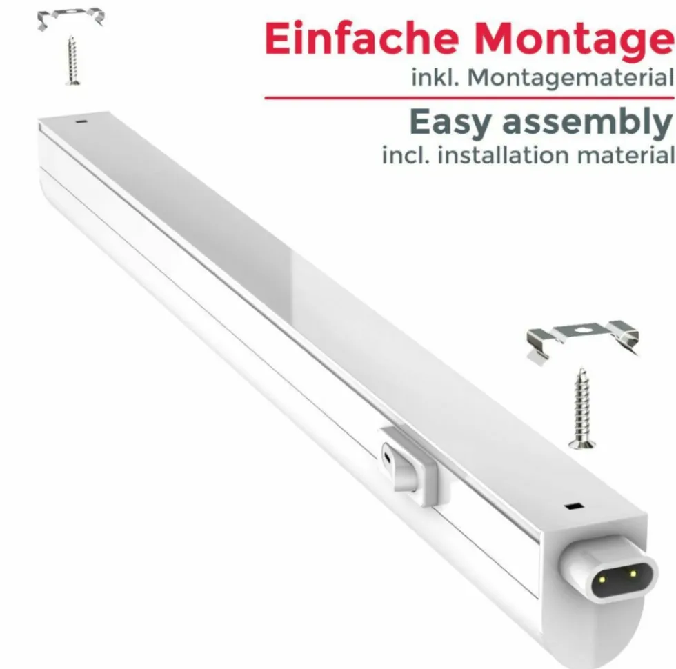 T5 LED Küchenunterbauleuchte - 60cm - Lichtfarbe optional - komplett mit Anschlusskabel und Ein- / Ausschalter - 8W entspricht 80W