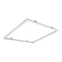 Unterputz‑Deckenrahmen, Lochmaß 613 × 613 mm, weiß | Abdeckmaß 630 × 630 mm – geeignet für 60 × 60 cm LED‑Panels (Side‑ und Backlit) in Gipsdecken