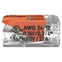 Verbindungsklemme flexibel 2-Leiter-Klemme mit Betätigungshebel - 0.14-4 mm² | 100 Stück - 221-412