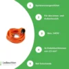 Verlängerungskabel 5 Meter - H05VV-F3G1,5 geerdet - orange
