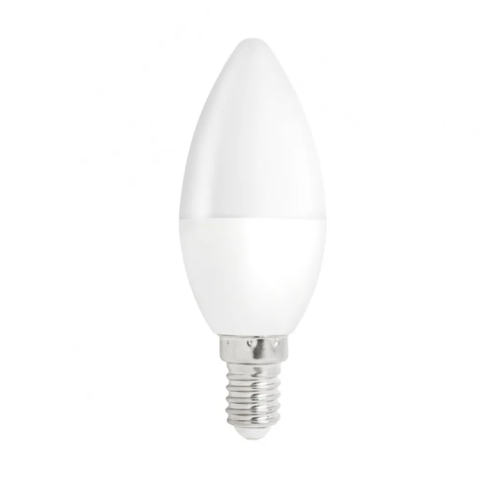 Vorteilspack 10 Stück - E14 LED Kerzenlampe - Typ C37 - 6W entspricht 50W - 3000K Warmweiß