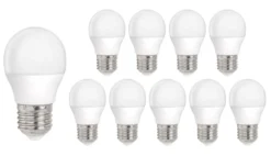 Vorteilspack 10 Stück - E27 LED Lampen - Typ G45 - 2,9 W entspricht 25W - 3000K Warmweiß