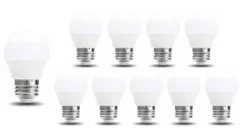 Vorteilspack 10 Stück - E27 LED Lampe - 6W entspricht 50W - G45 - 3000K Warmweiß