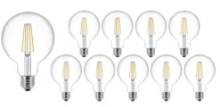 Vorteilspack 10 Stück - E27 LED Lampe - XL GLOBE - dimmbar - 4W entspricht 40W - 2700K Warmweiß - dimmbar