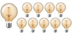 Vorteilspack 10 Stück - E27 LED Lampen - XL GLOBE - dimmbar - 4W entspricht 40W - 2200K extra Warmweiß