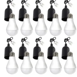 Vorteilspackung 10 Stück - Renovierfassung Schwarz - E27 Fassung | Inkl. 10x LED Lampe E27- A60 - 8,5W 4000K Neutral Weiss