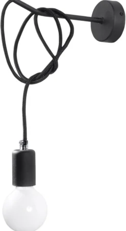 Wandleuchte EDISON Schwarz - 1x E27 Fassung - max. 60W - exkl. LED's