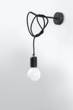 Wandleuchte EDISON Schwarz - 1x E27 Fassung - max. 60W - exkl. LED's