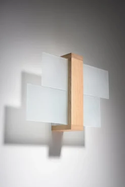 Wandleuchte FENIKS 1 Natur Holz - 1x E27 Fassung - max. 60W - exkl. LED's