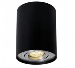 WLAN LED Deckenspot - Röhre rund - Schwarz Aluminium - mit GU10 Fassung - schwenkbar - per App steuerbar